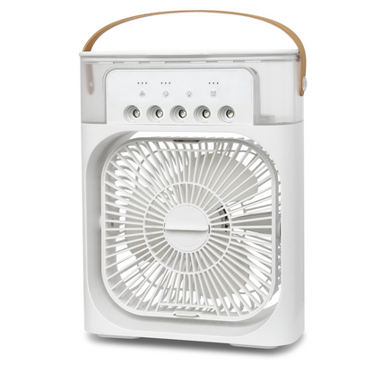 Ventilador portátil con humidificador y luz led