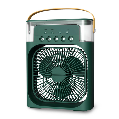 Ventilador portátil con humidificador y luz led